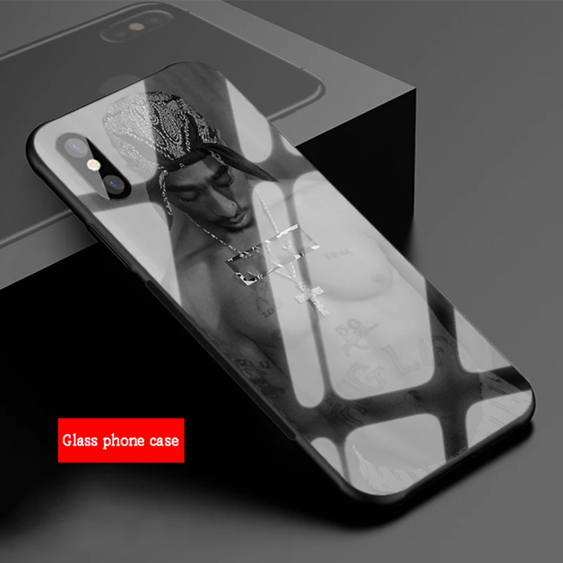 2Pac Tupac Amaru Shakur Makaveli чехол из закаленного стекла для телефона для iPhone 6 6plus 7 plus 8 8plus 5 5S 5C SE для iPhone X XR XS Max - Цвет: B19032201-06.jpg