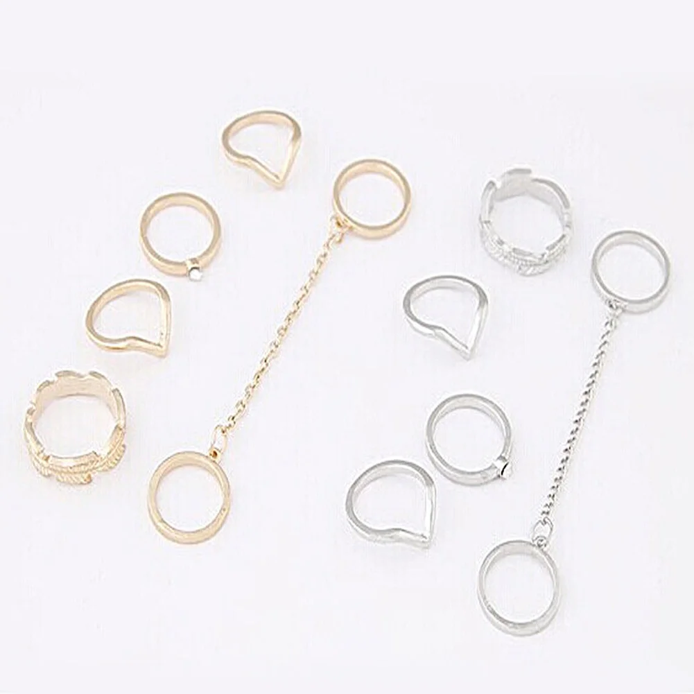 6Pcs/Set High Quality Fashion Ring Jewelry for Women Infinity Gold Mid Nail Knuckle Finger Rings | Украшения и аксессуары