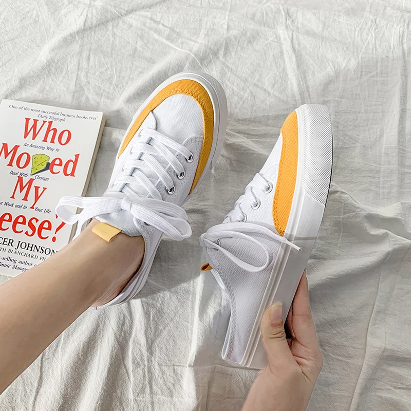 INS hot women Canvas shoes 22.5-25 cm length bottom shoes flat bottom half tow canvas shoes no heel lazy shoes Half slipper