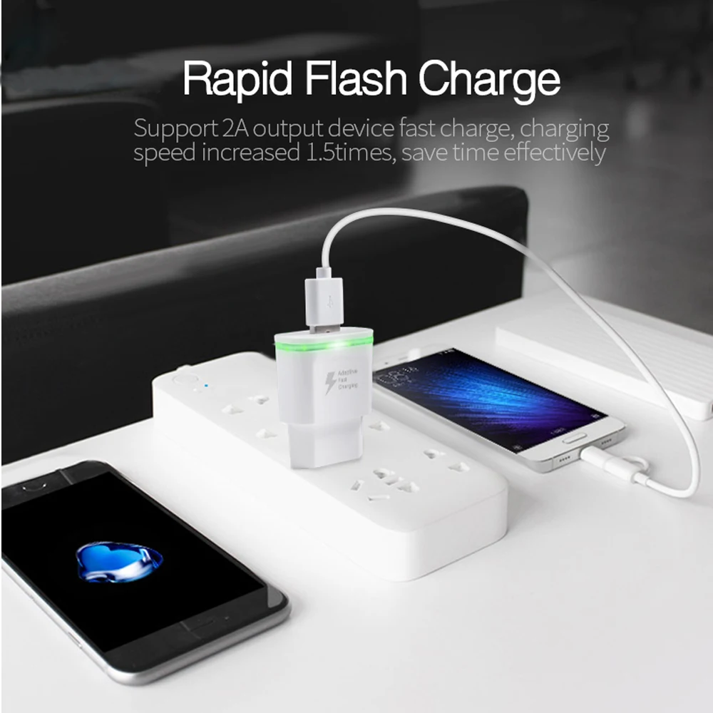 Штепсельная вилка ЕС 1 порт светодиодный легкое зарядное устройство usb 5 в 2A