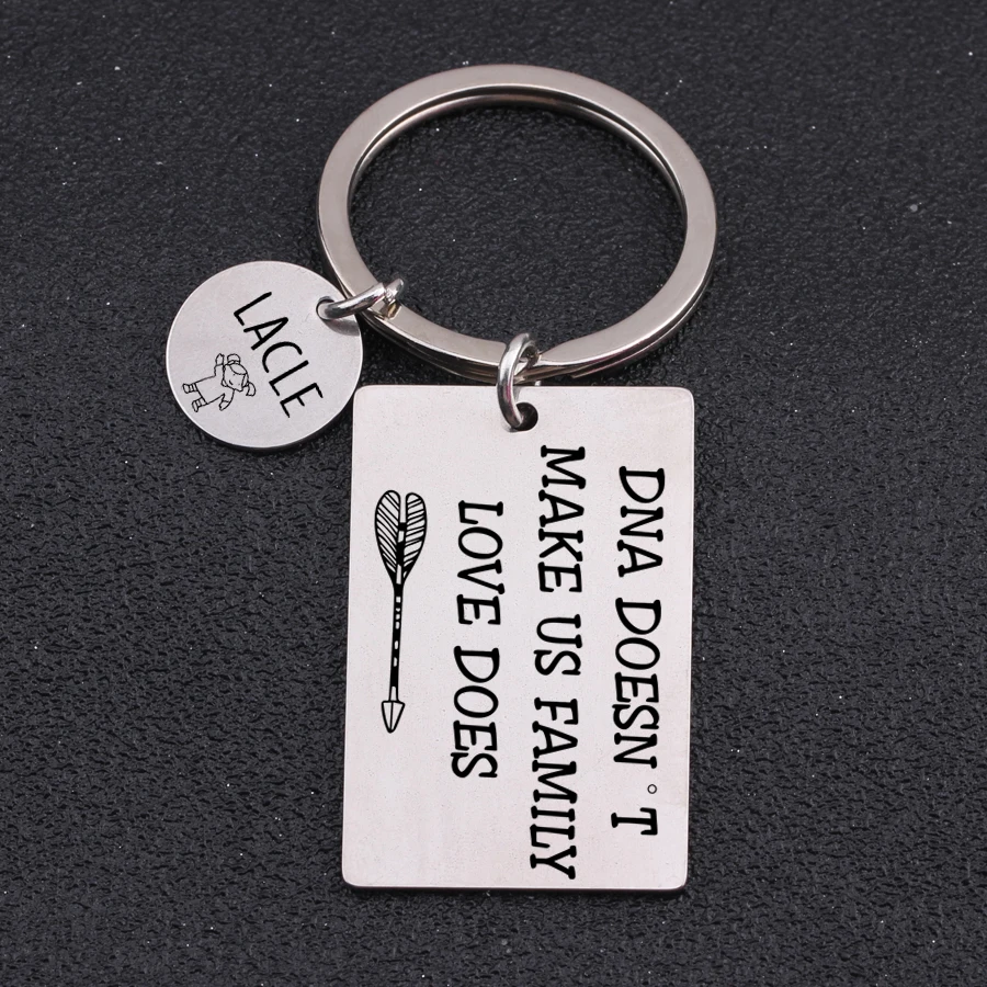 Key Chain&quotDNA Doesn't Make Us Family Love Does&quotStep Parent Gift Pendant Step Mom Dad Private Custom Name Keyring | Украшения и