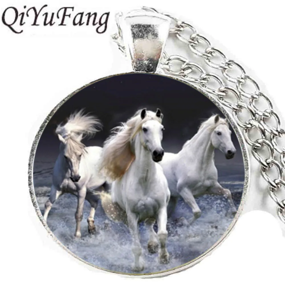 QiYuFang 2018 модная лиса акварель лес Кристалл стимпанк кулон ожерелье ювелирные