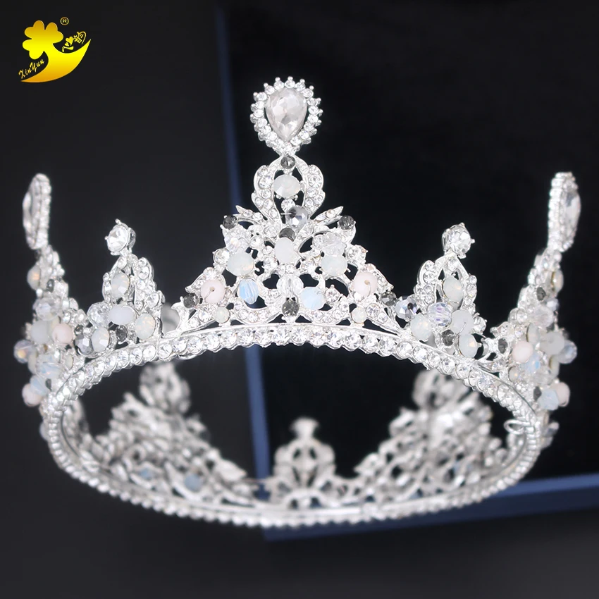 Xinyun Full Round Crown Vintage Hair Jewelry Baroque Crystal Accessories Tocados Para Novias Ornament Tiara | Украшения и
