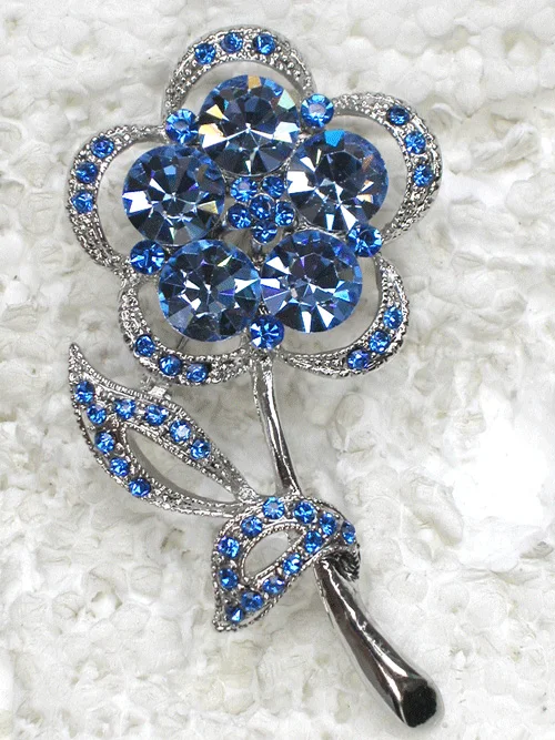 Оптовая продажа модная Брошь Стразы в виде цветка броши на булавке для