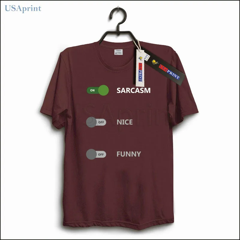 USAprint Лето Для мужчин футболки забавные сарказм на принт Camisetas Топ 100 хлопок