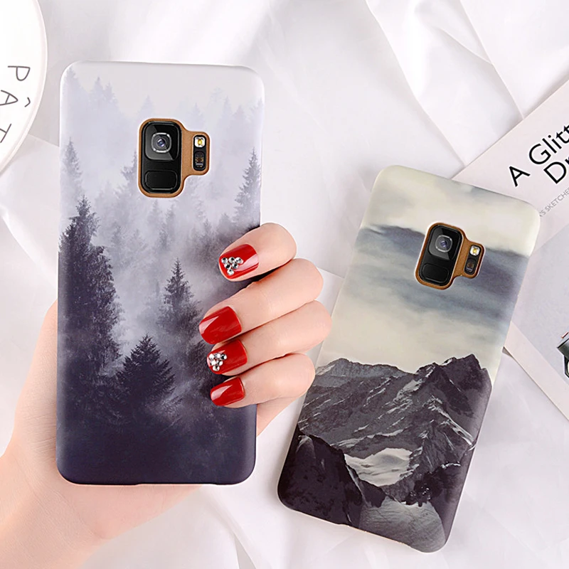 Lovebay чехол для телефона для samsung Galaxy Note 8 9 S8 S9 Plus горный пик лес пейзаж Жесткий PC задняя крышка чехол s для S7 Edge