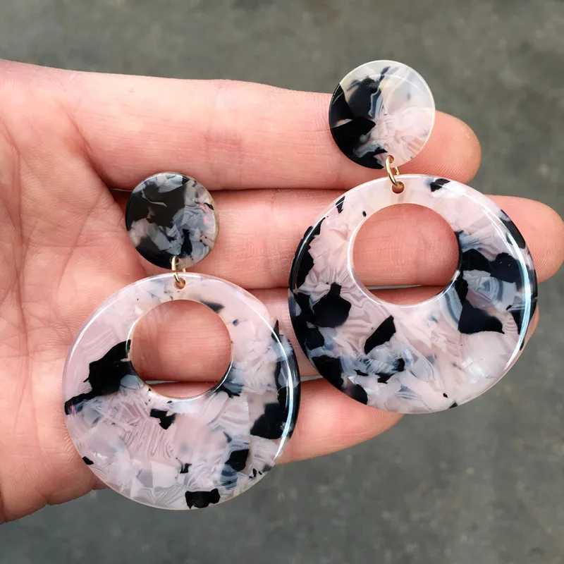 IGU 2019 оптовая продажа с фабрики Горячая узор Смола ацетат серьги женские