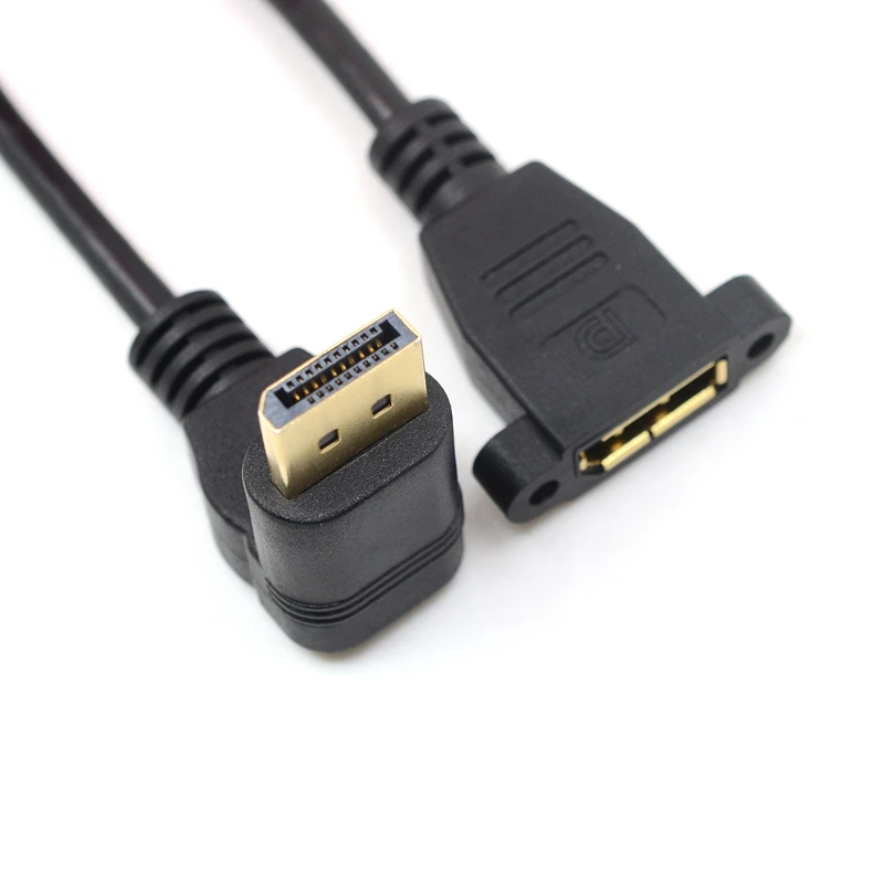 Угловой Удлинительный кабель DisplayPort штырь гнездо 90 градусов вверх и вниз влево