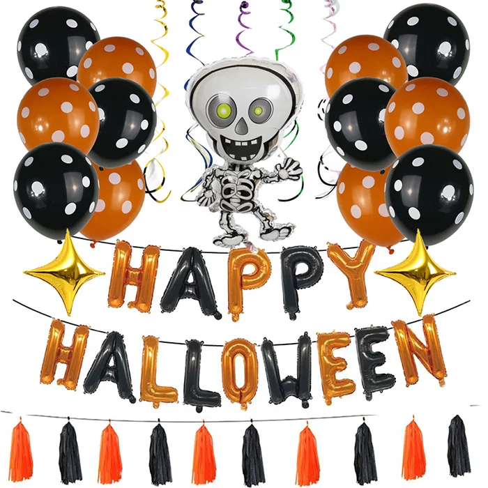 Модные фольгированные воздушные шары Набор Хэллоуин призрак Фестиваль реквизит