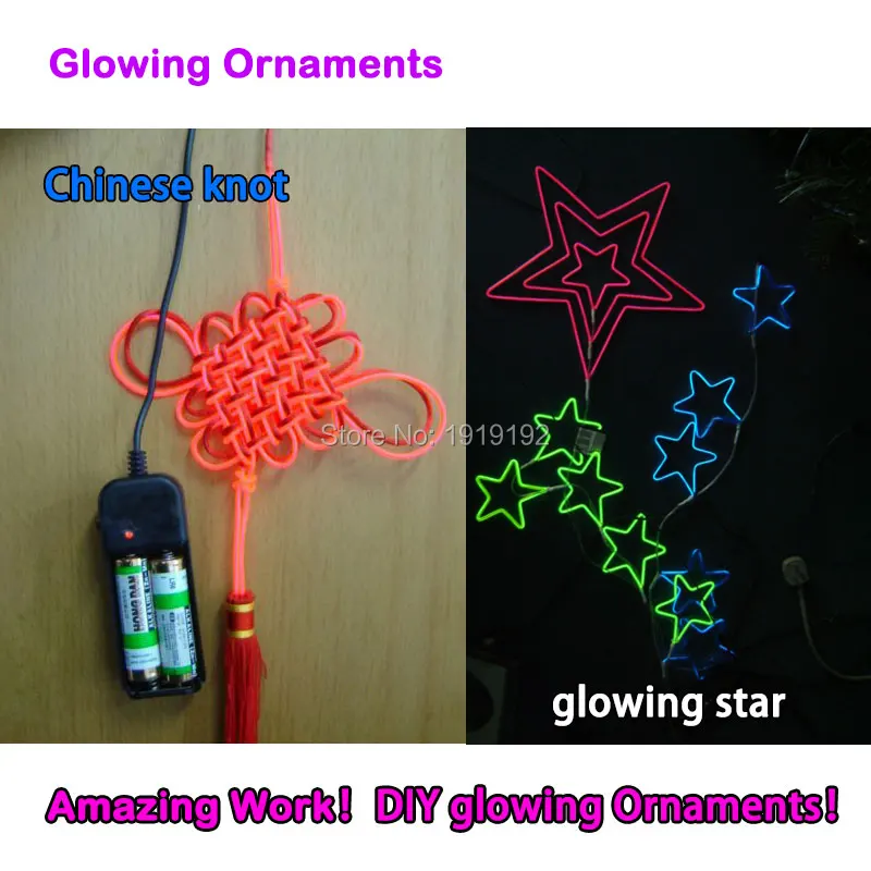 

1Meter 2pieces 1.3mm Car Party decorative Led Neon thread light with 2AA 3V EL driver Flexible Neon Light EL Wire Rope Tube