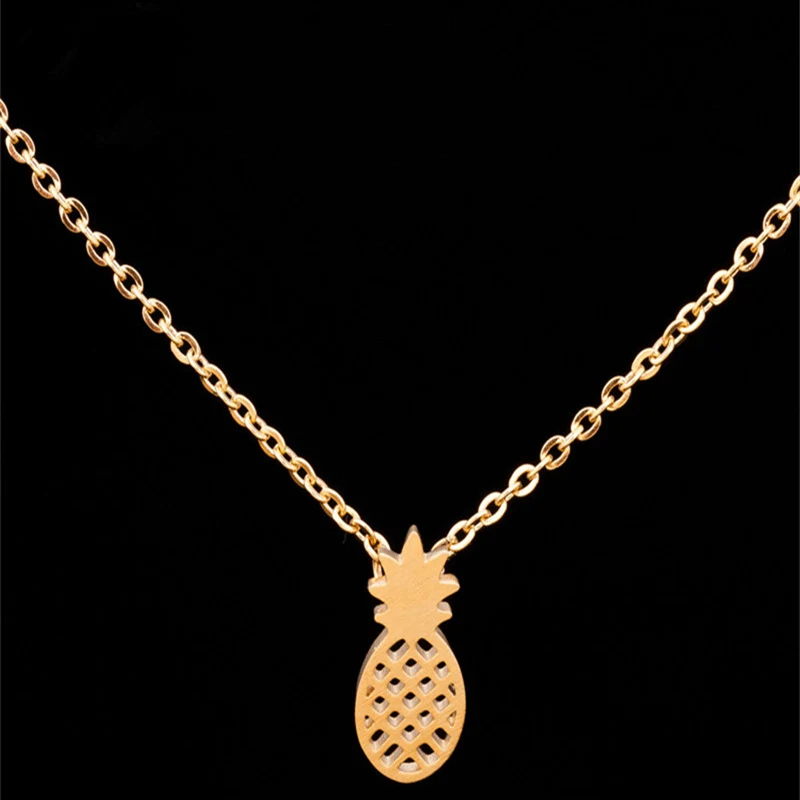 Bijoux роковой золото Цвет ананас Цепочки и ожерелья подвеска Нержавеющая сталь