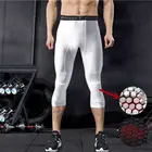 Компрессионные штаны с сотовой подкладкой, леггинсы для спортзала, мужские колготки для бега, длинные шорты для фитнеса, спортивные штаны 34