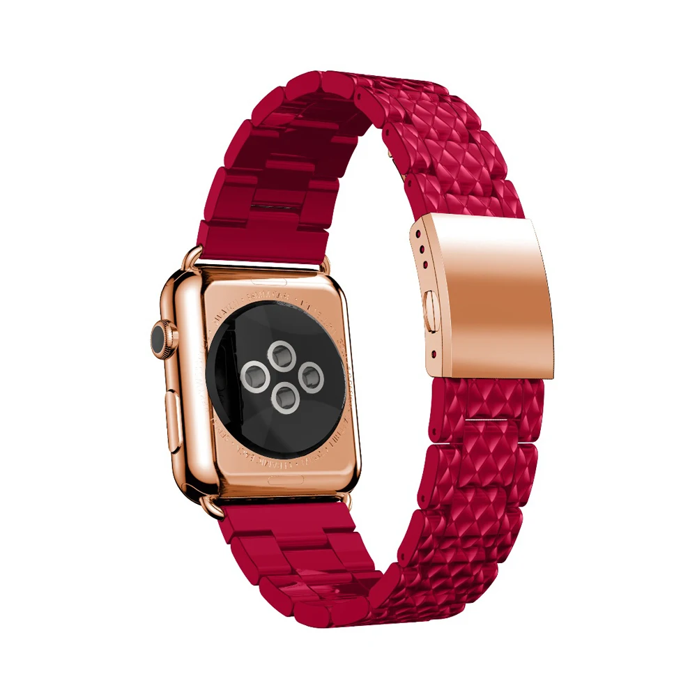 Ремешок из нержавеющей стали для Apple watch band 44 мм 40 люксовый браслет iwatch 42 38 series 3 4 5 se