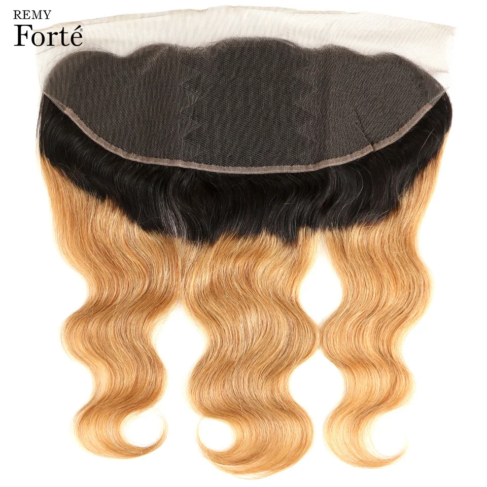 Реми Форте 30 дюймов Пряди с фронтальной Омбре пряди закрытием T1B/27 волос на теле