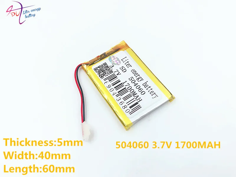 Литий полимерные аккумуляторы для Mp3 MP4 MP5 GPS bluetooth 3 7 В 1700 мАч 504060 054060|Батареи MP3/MP4