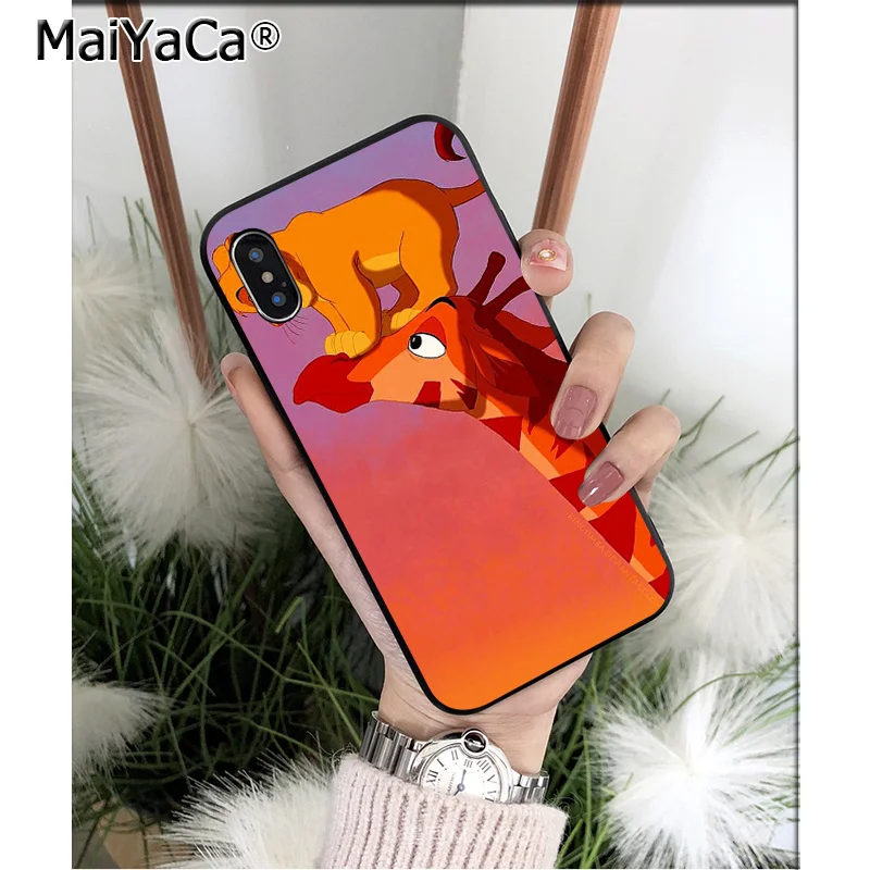 Мягкий силиконовый черный чехол MaiYaCa The Lion King для Apple iPhone 8 7 6 6S Plus X XS MAX 5 5S SE XR |