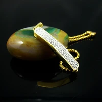 women favourite shining full rhinestone cz rectangular adjustable length gold color stainless steel bracelet