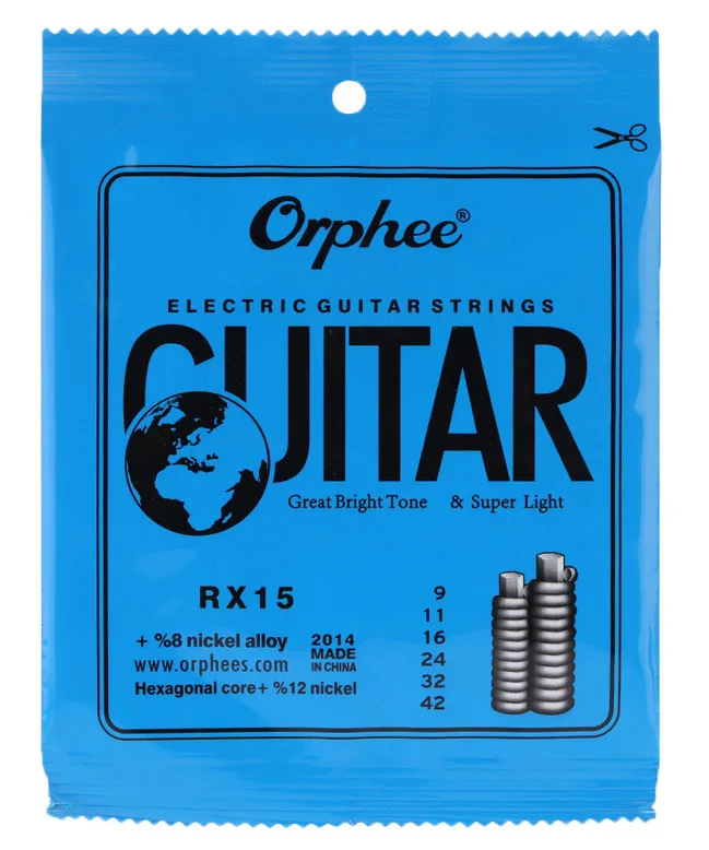 10 комплектов Orphee шестиугольные струны из углеродистой стали для электрогитары RX19 мощный бас для тяжелых рок RX15 лучший для скорости solo - Цвет: 10sets RX15