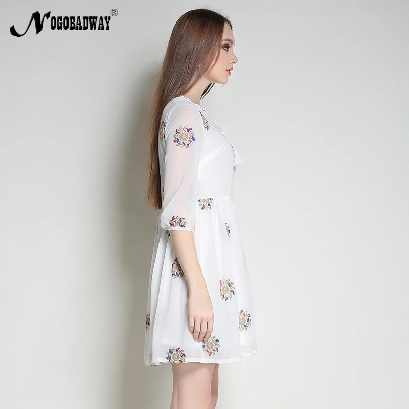 NOGOBADWAY плюс размер шифоновое летнее платье 2018 женские милые тонкие повседневные