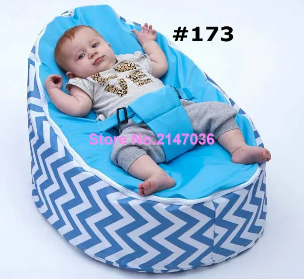 Новейший модный дизайн детское кресло мешок фасоли синий шеврон дети диван