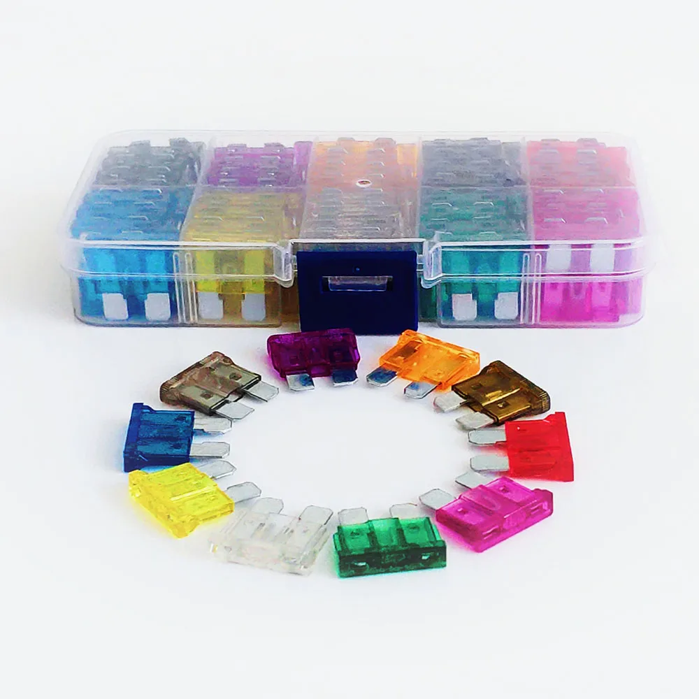 

50pcs Auto fuse Car Truck ATC Fuse 5A 10A 15A 20A 25 30A AMP Standard Car Fuse Medium Blade Fuses Car Auto Fuse