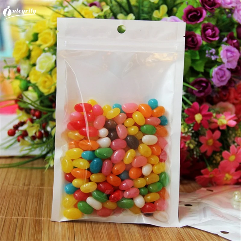 Целостность 100 шт 16*24 см белый/прозрачный самоблокирующийся застежка-молния