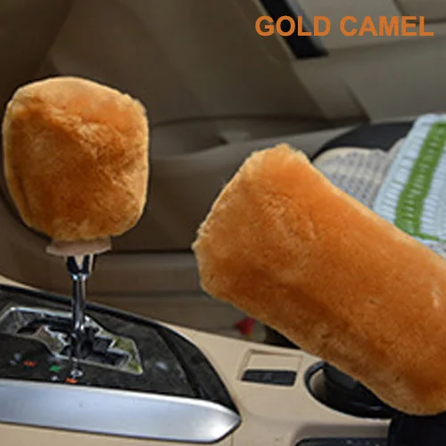 Camel 2 шт., автомобильный ручной тормоз, ручки, мягкий плюшевый рукав, Зимний Теплый ручной тормоз, чехол для рычага переключения передач, ручка, универсальный авто Декор - Название цвета: Camel