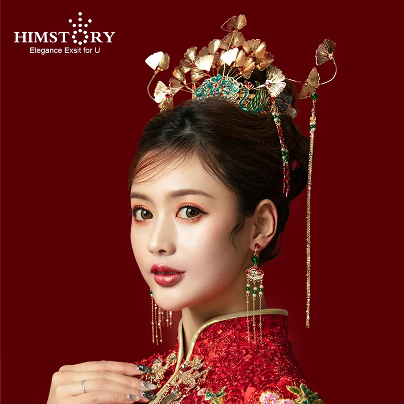 Роскошный женский свадебный аксессуар для волос HIMSTORY золотистый волос|Украшения