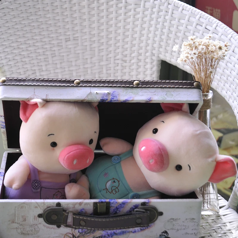 23CM Cartoon Pig Plush Toys Stuffed Animals Kawaii piggy wear bib Claw Machine Doll Birthday Gifts for Baby Children | Игрушки и хобби