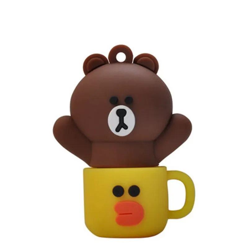 Usb флеш накопитель с милым мультяшным медведем 4 ГБ 8 16 32 64 емкостью 2 0 бесплатная