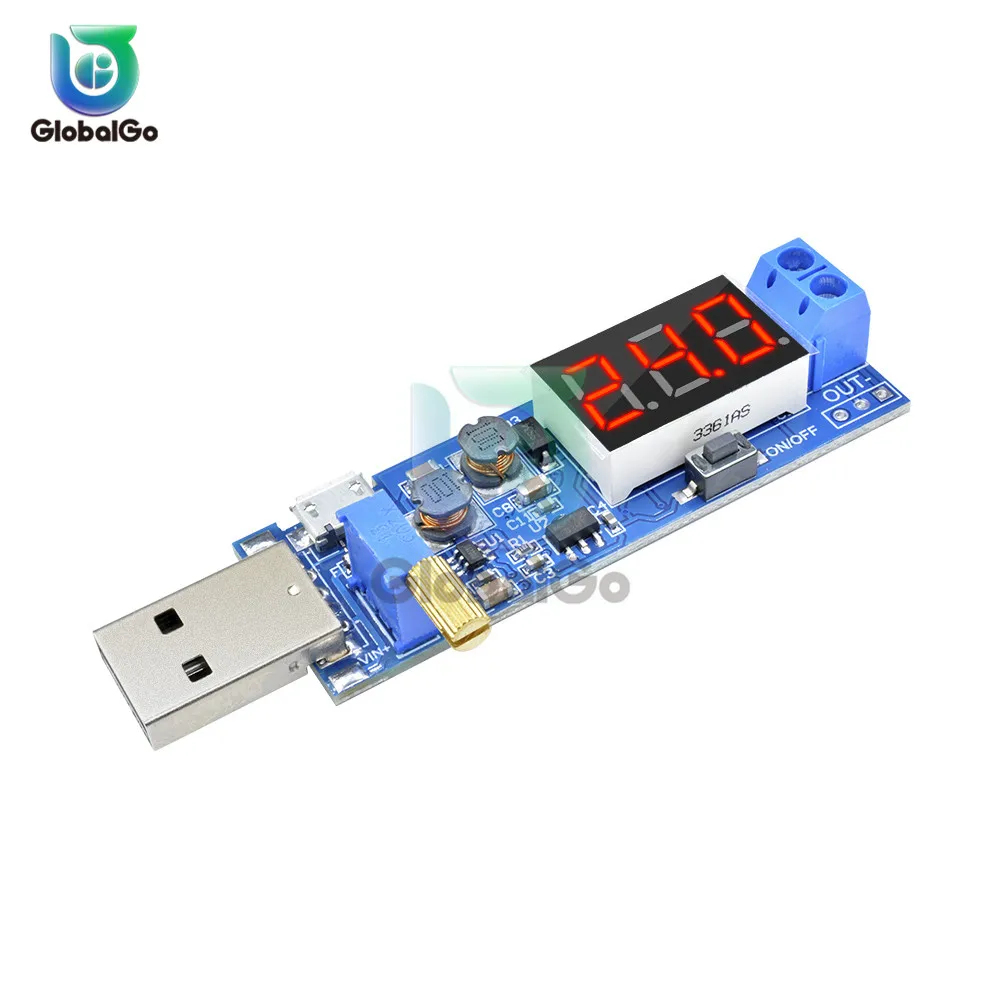USB Регулируемый понижающий блок питания зарядный модуль дисплей напряжения и