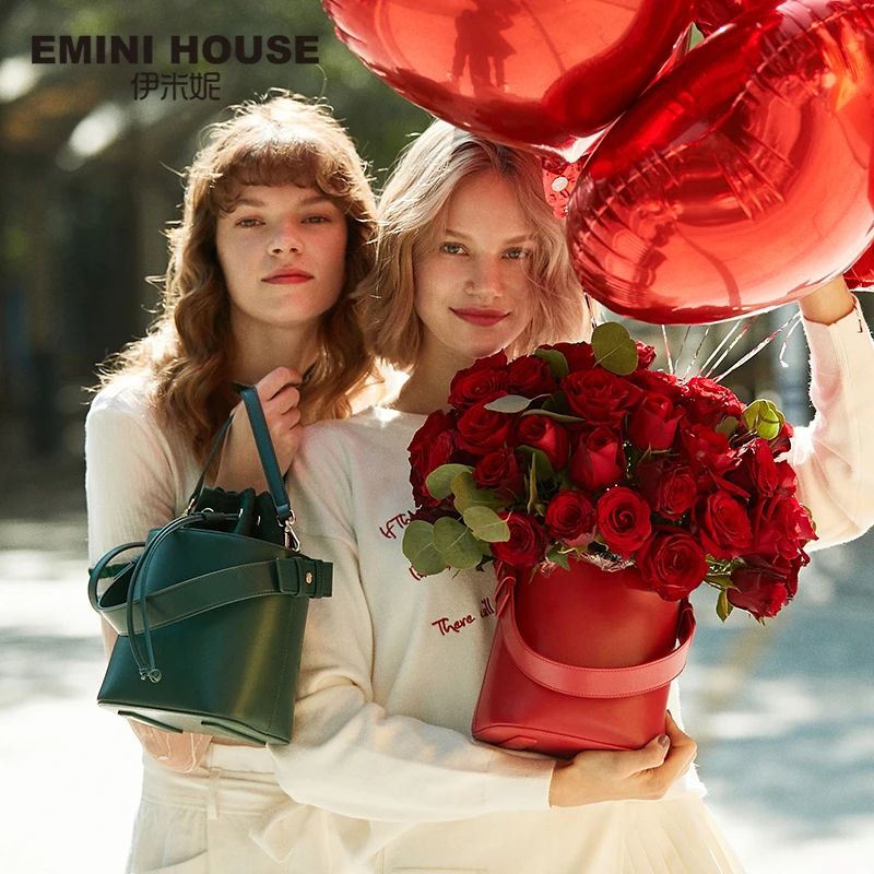 EMINI HOUSE, сумка-мешок на завязках, сумки через плечо для женщин, роскошные сумки, женские сумки, дизайнерская сумка на плечо, 4 цвета, распродажа