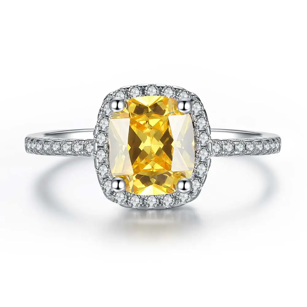 Wholesale jewelry silver ring engagement wedding for Women&ampMen yellow simple Luxury Fashion Plated Ring | Украшения и
