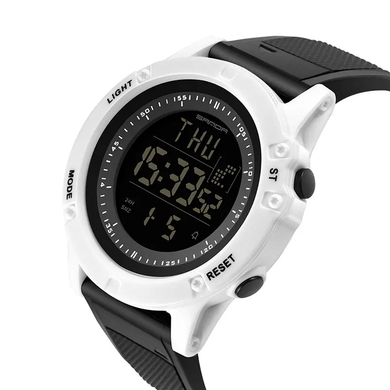 White edge SANDA спортивные часы для детей, детские часы для мальчиков, студентов, электронный светодиодный цифровой наручные часы, детские наручные часы, подходят для От 10 до 18 лет - Цвет: White edge