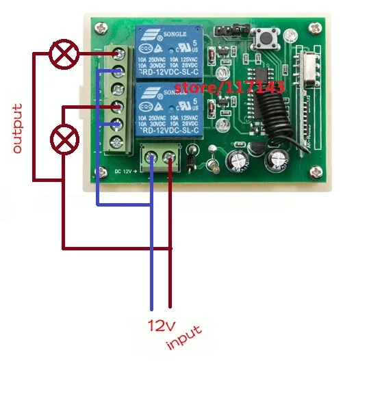 DC12V 2ch rf Беспроводной Дистанционное управление переключатель Системы передатчик с 2-кнопка приемник для Приспособления ворота гаража