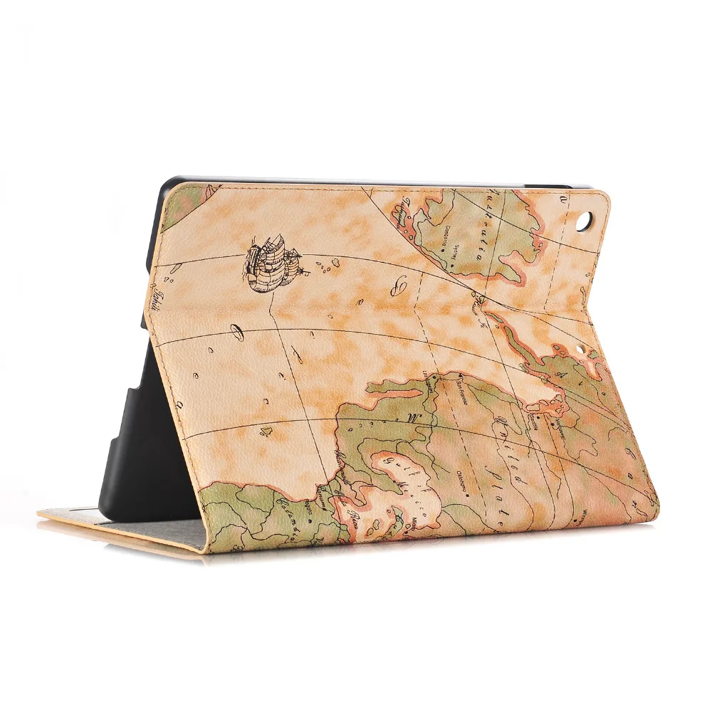 Роскошная Ретро подставка с изображением карты Folio Stand кожаный чехол Магнитный