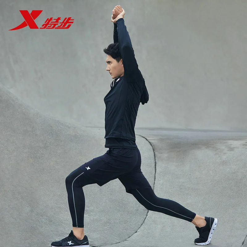 Xtep 5 шт./лот спортивный набор для мужчин новая футболка с круглым вырезом и