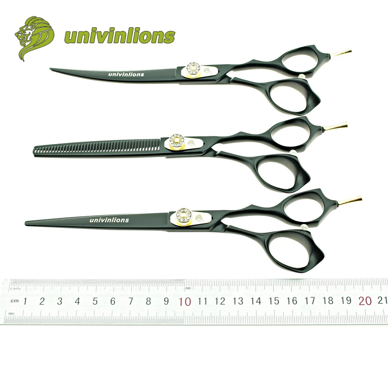 7 &quotЧерные ножницы для груминга домашних животных изогнутые собак