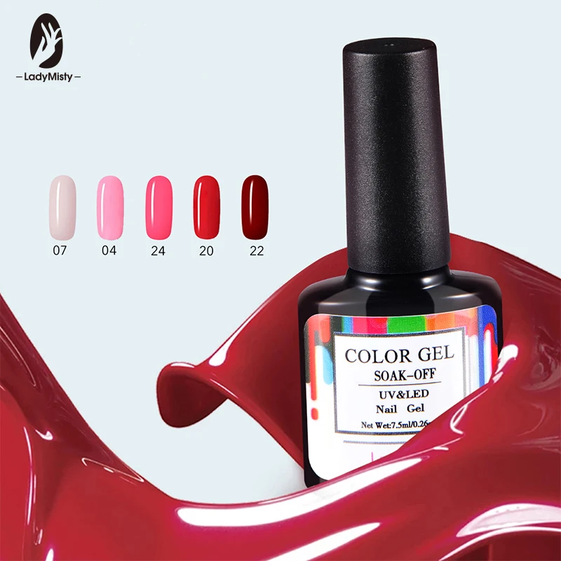 Ladymisty классическая бутылка чистый цвет 24 Цвета УФ-гель для ногтей долговечный
