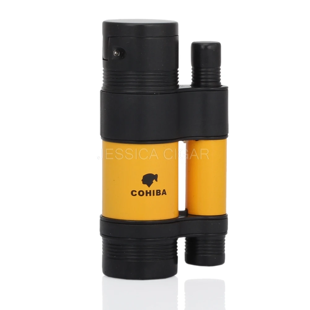 COHIBA Желтый и черный карманный мини металлический ветрозащитный зажигалки 3 синий