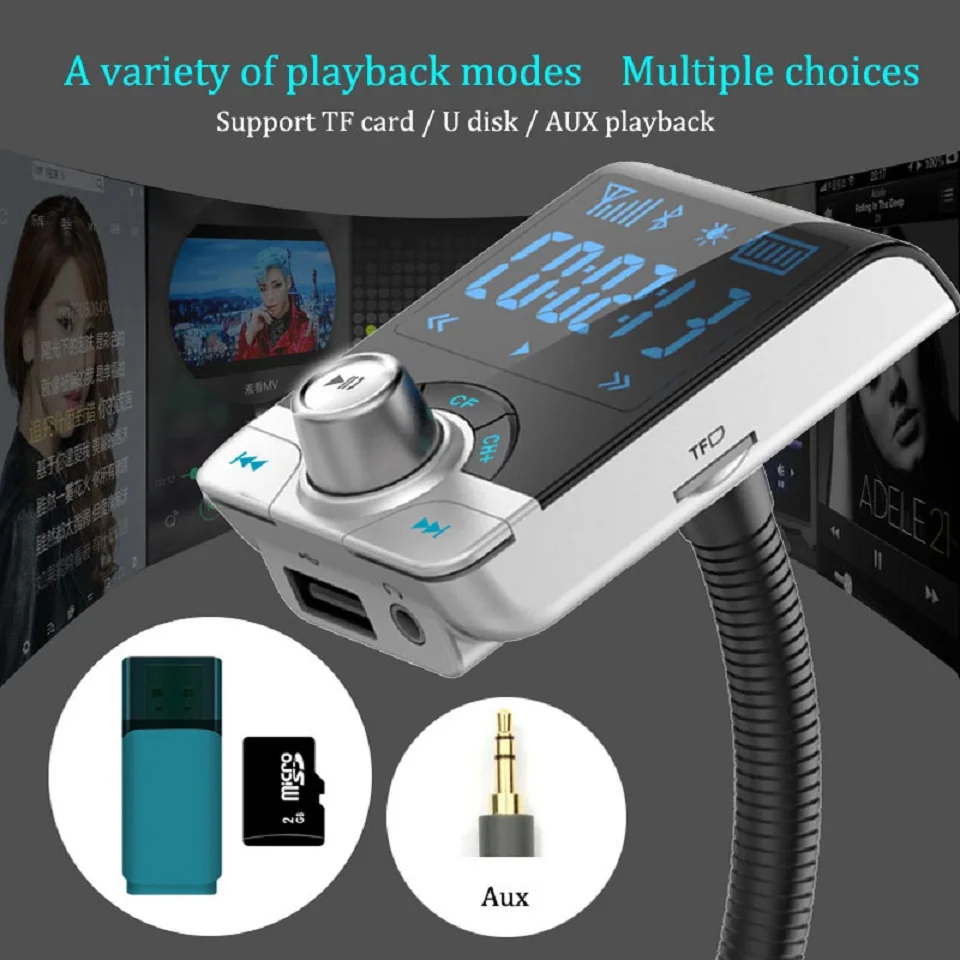 Беспроводной fm передатчик автомобильный комплект громкой связи Bluetooth 4 0 A2DP
