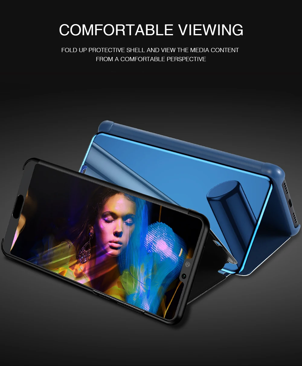 Для OPPO Find X R17 Pro R15 R11 Plus F9 F7 F5 A83 A71 A5 A35 A3S роскошный умный зеркальный флип-чехол с