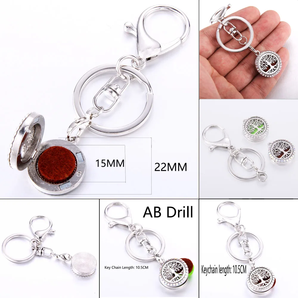 AB цветок фея полный горный хрусталь парфюм брелок из нержавеющей стали диффузор