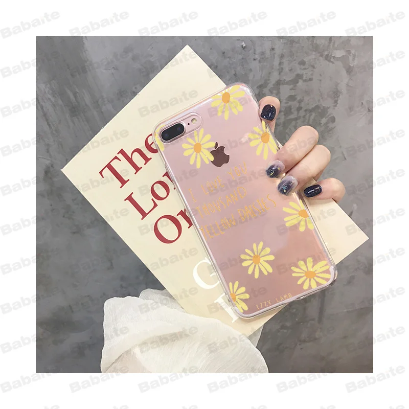 Babaite Подсолнух Дейзи DIY печать рисунок чехол для телефона оболочка Apple iPhone 7 8 6 6S Plus