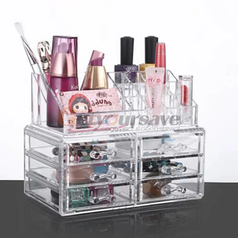 Органайзер для макияжа 6 ящик Рабочий стол прозрачная акриловая коробка хранения