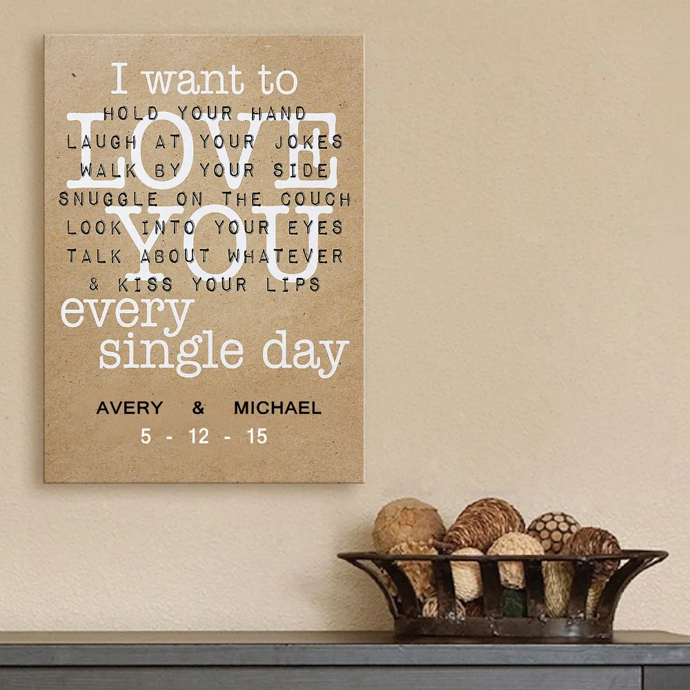 Подарок для свадебной вечеринки холст доска подписи живопись-я хочу любить вас