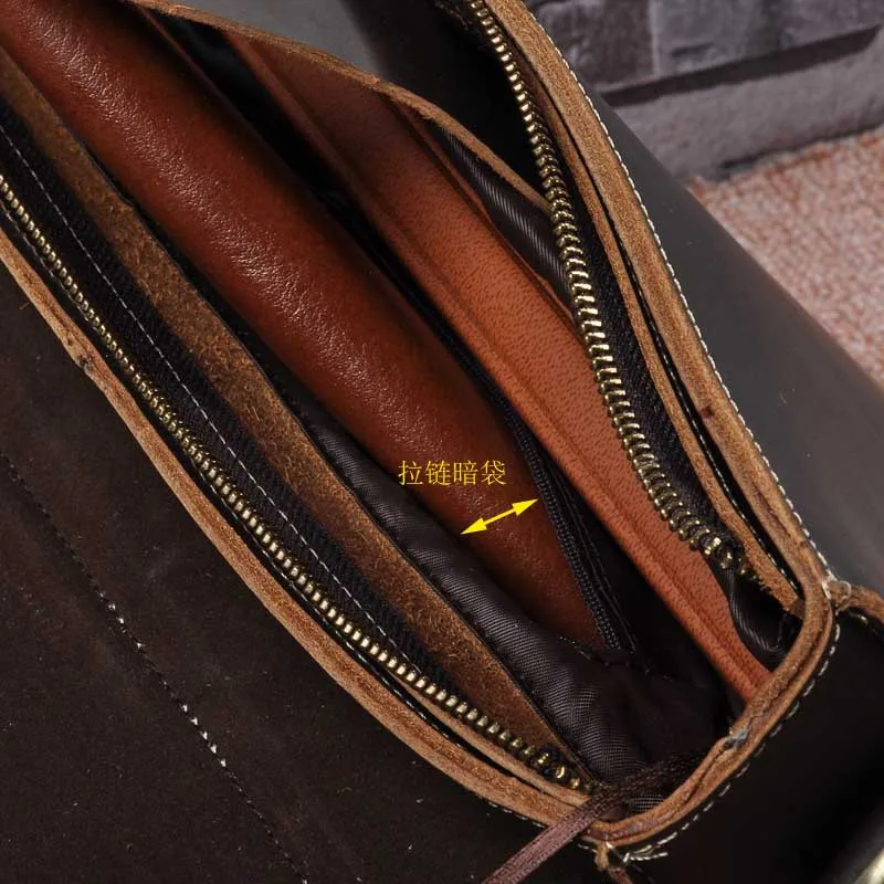 Высококачественный мужской портфель, Ретро стиль, настоящая Crazy Horse кожа, сумка через плечо, портфель, сумка для ноутбука, чехол, сумка для офиса, 1095