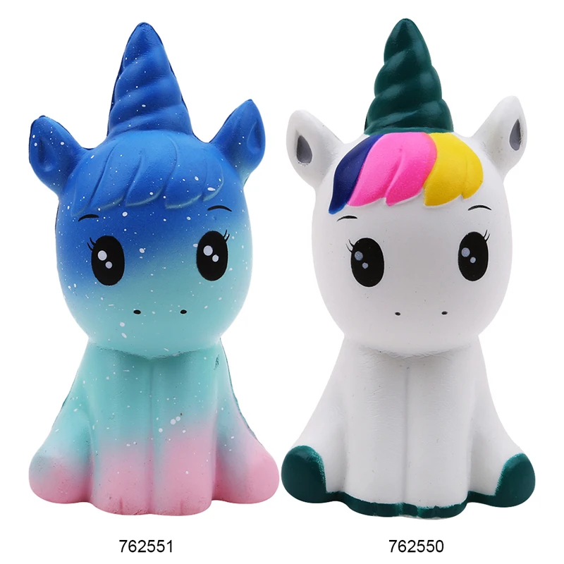 New Jumbo Kawaii Cute Rainbow Unicorn Horse Squeeze Super Slow Rising Phone Strap Pendant Cream Scented Bread Cake Kid Toys