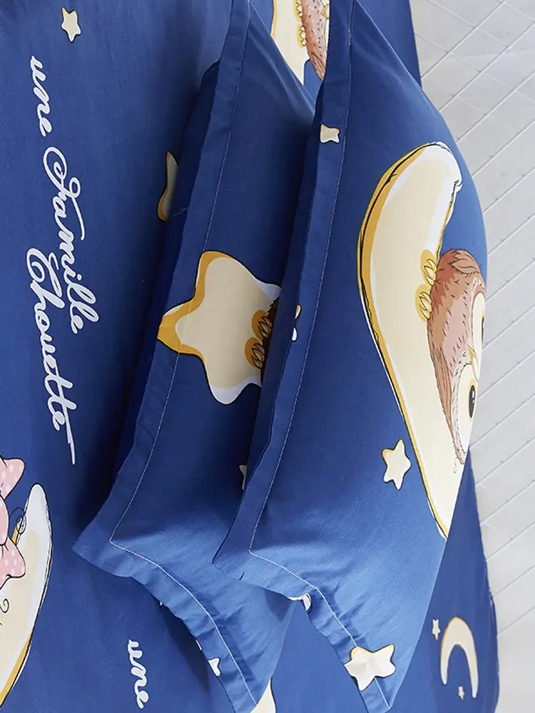 4 шт набор постельного белья синий мультфильм Ночная Сова Узорчатое одеяло