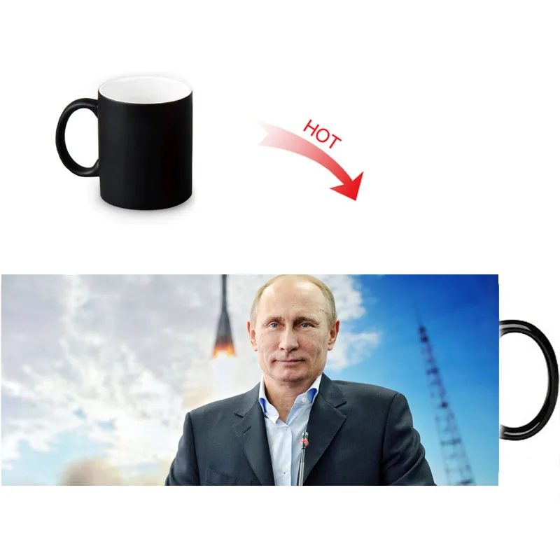 Putin Russia President Magic Morphing Mug Heat Color Change Tea Milk Water Cup Ceramic Custom Coffee Mugs Birthday Gifts 350ml